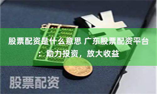 股票配资是什么意思 广东股票配资平台：助力投资，放大收益